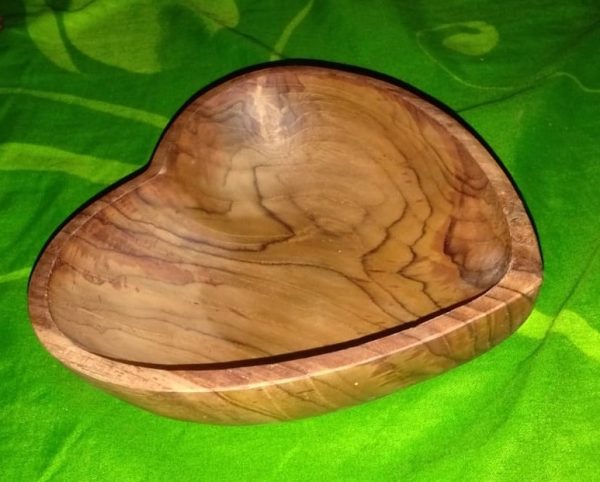 wooden bowl heart